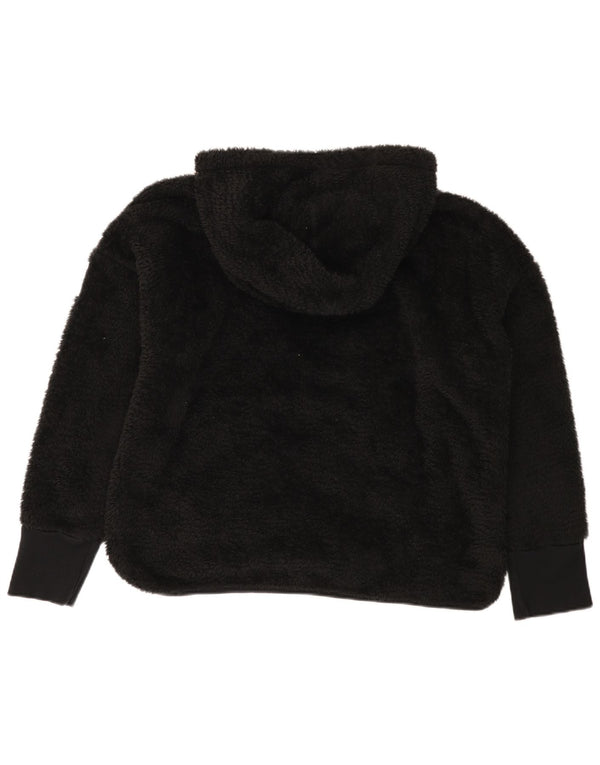 Calvin Klein Dame Hætte Oversized Fleecejakke UK 18 XL Sort Polyester