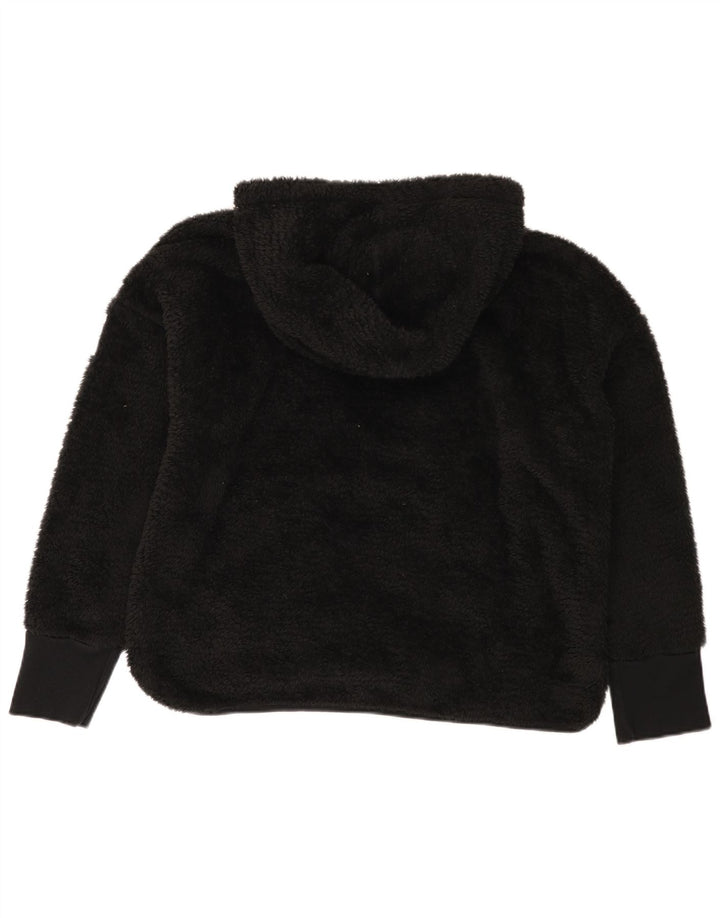 Calvin Klein Dame Hætte Oversized Fleecejakke UK 18 XL Sort Polyester
