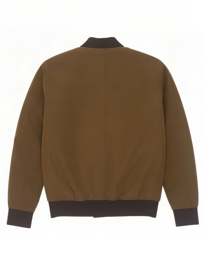 Zara Bomber Jacket UK 38 Medium Khaki Colourblock Polyester