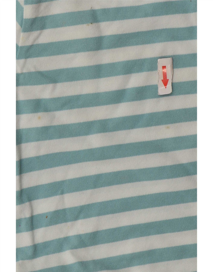 Slam Dame Polo Shirt UK 14 Mellem blå stribet bomuld