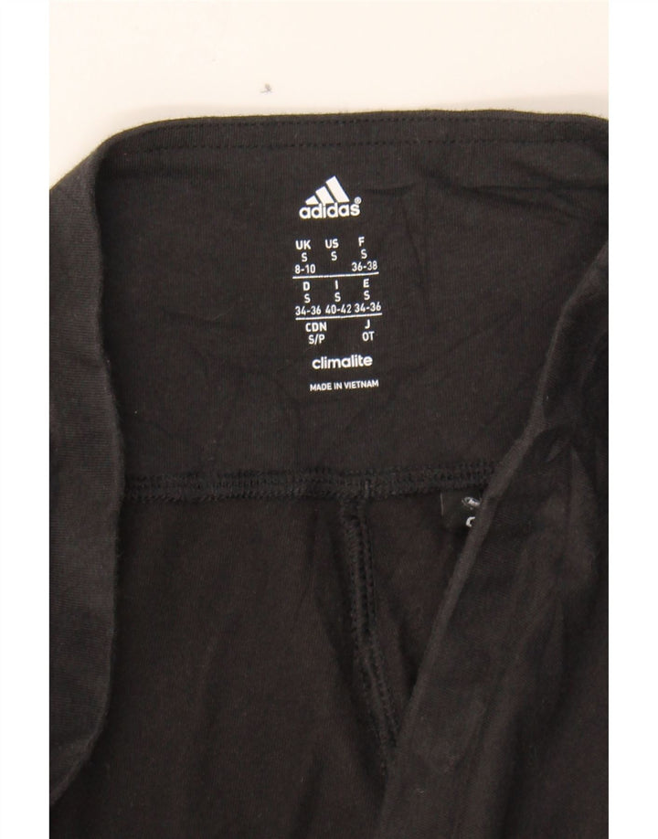 ADIDAS Womens Climalite Graphic Leggings UK 8/10 Small Black Vintage Adidas and Second-Hand Adidas from Messina Hembry 