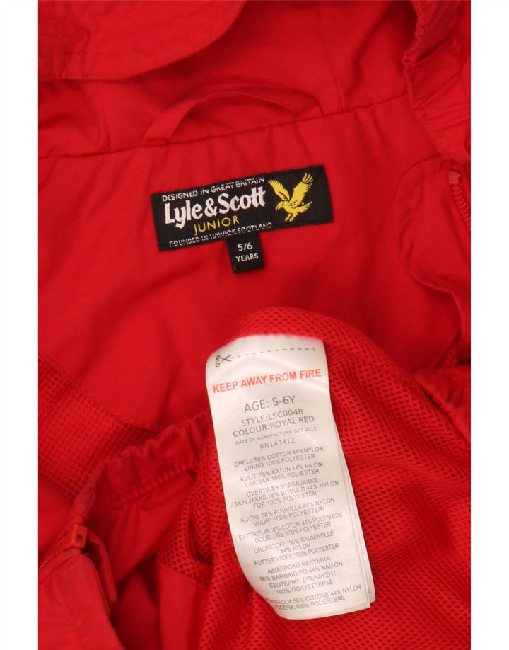 Lyle & Scott drenge hættejakke vindjakke 5-6 år rød bomuld