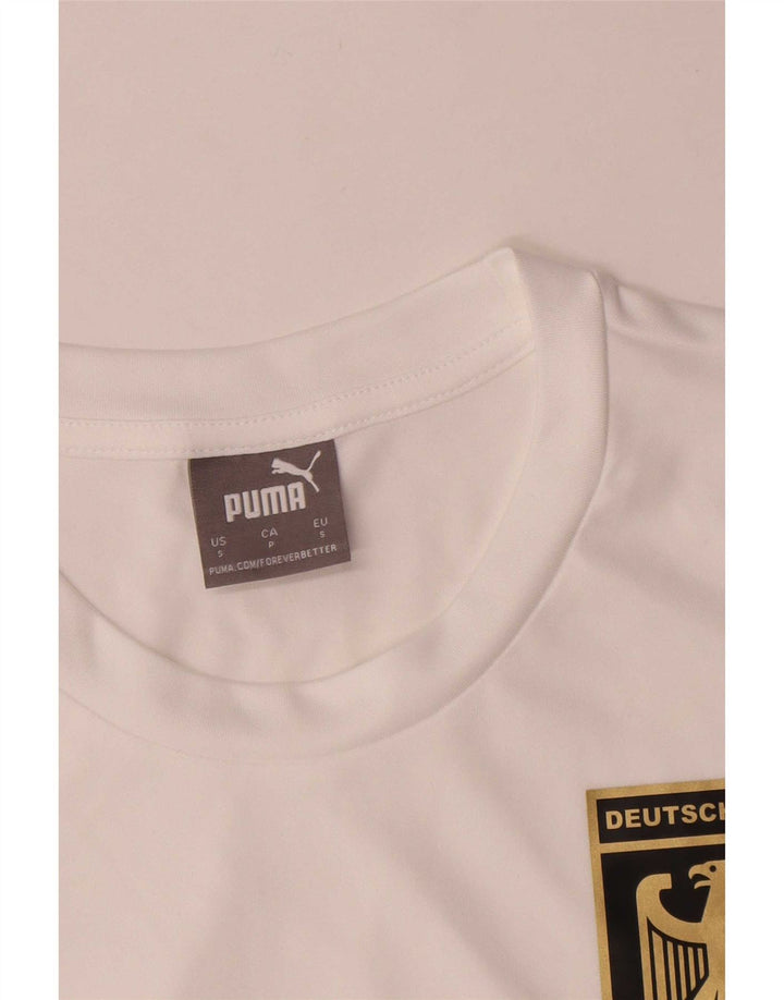 Puma Herre Deutshland Grafisk T-Shirt Top Lille Hvid Polyester