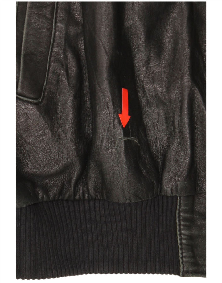 John and Sons Herre Læderjakke UK 38 Medium Sort Læder