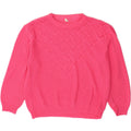 VINTAGE Womens Crew Neck Jumper Sweater UK 14 Medium Pink Acrylic Vintage Vintage and Second-Hand Vintage from Messina Hembry 