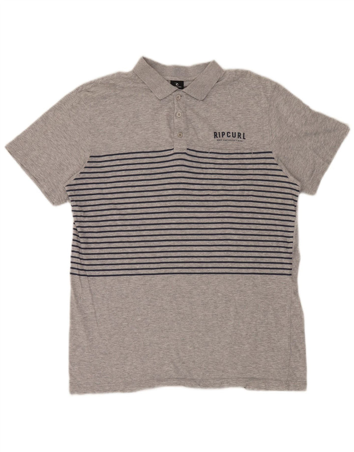 Rip Curl Herre afslappet pasform poloshirt, stor grå stribet