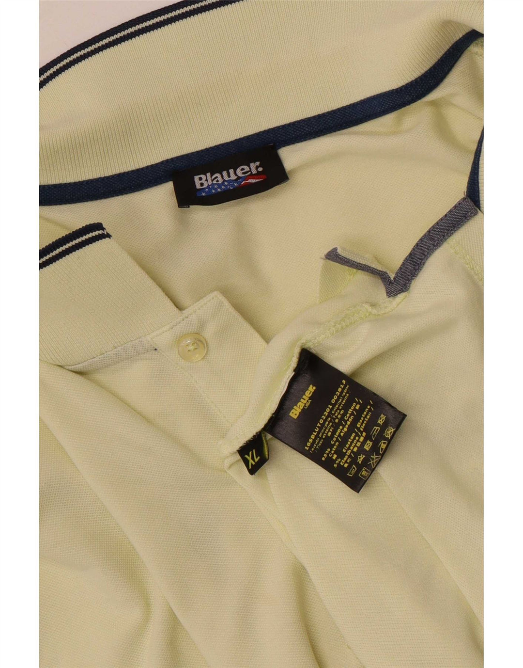 Blauer herre poloshirt XL gul bomuld