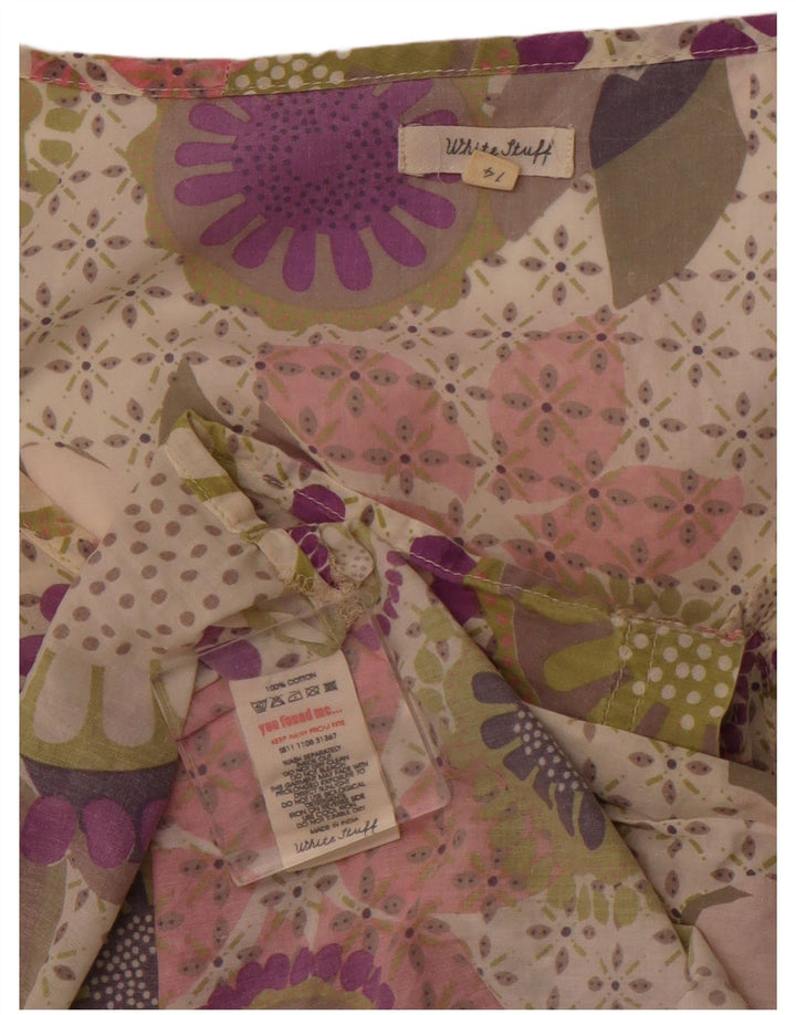 WHITE STUFF Basiskjole til kvinder UK 14 Medium Lilla Blomsterbomuld