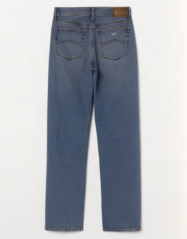 Armani Straight Jeans til mænd W32 L32 Blå bomuld