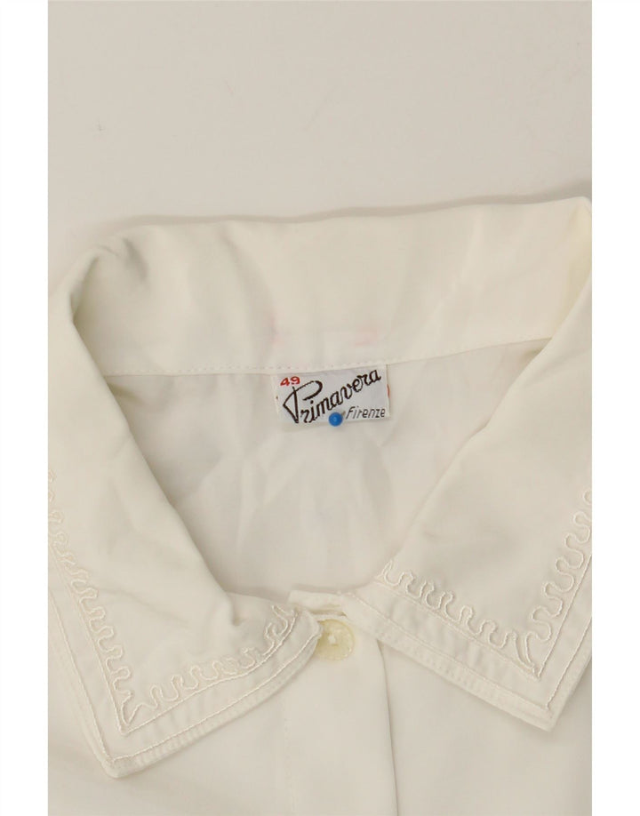 PRIMAVERA FIRENZE Womens Shirt Blouse IT 49 XL White Polyester Vintage Primavera Firenze and Second-Hand Primavera Firenze from Messina Hembry 