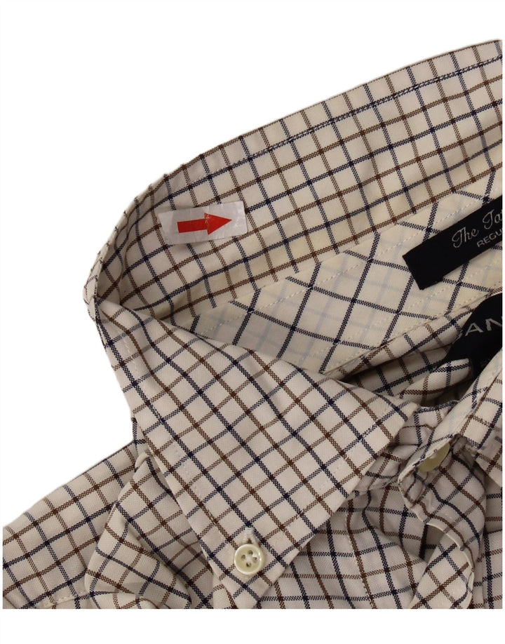 Gant herre Regular Fit skjorte 2XL hvid ternet bomuld