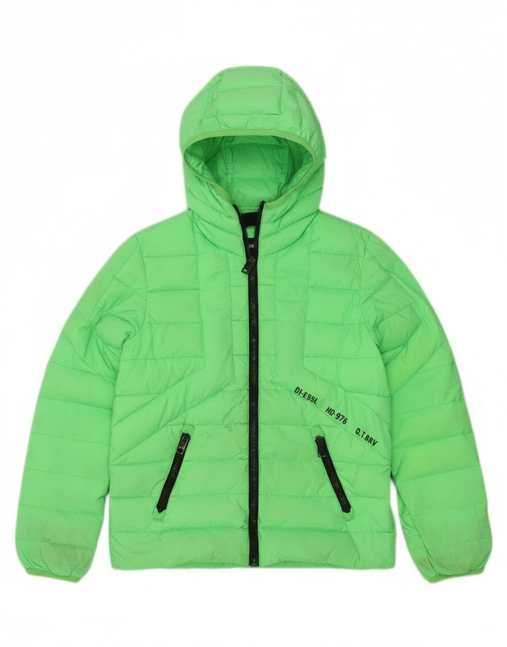 Diesel drenge hætte polstret jakke 10-11 år Grøn nylon