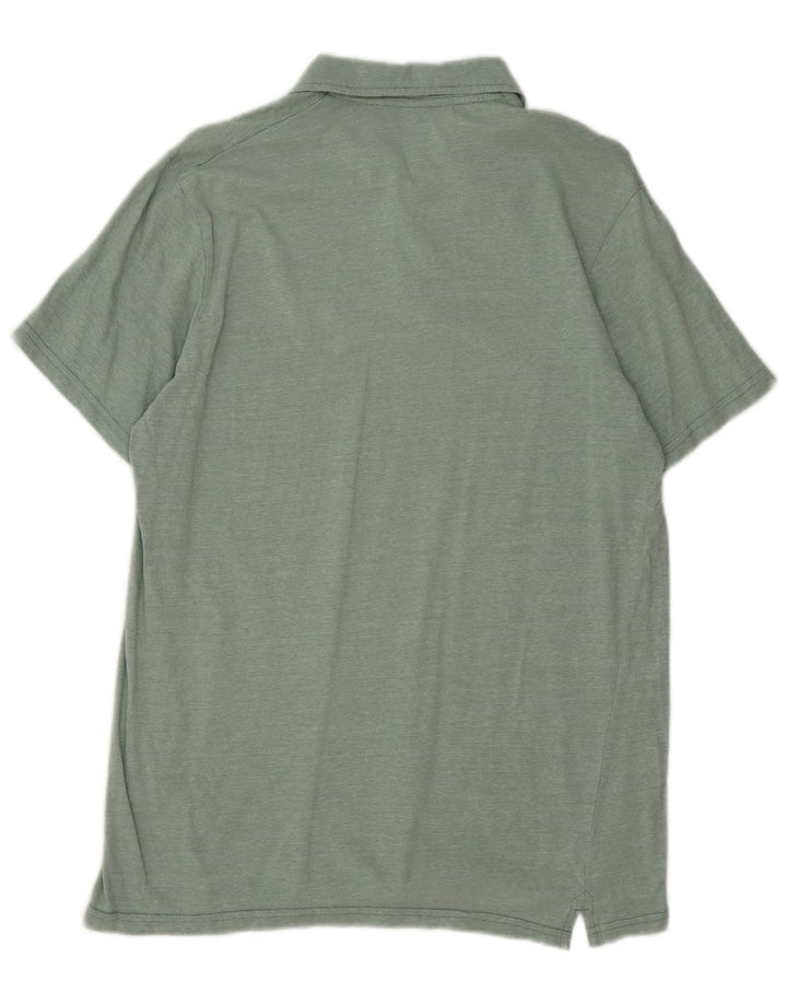 Mountain Warehouse Poloshirt til mænd mellemgrøn nålestribet bomuld