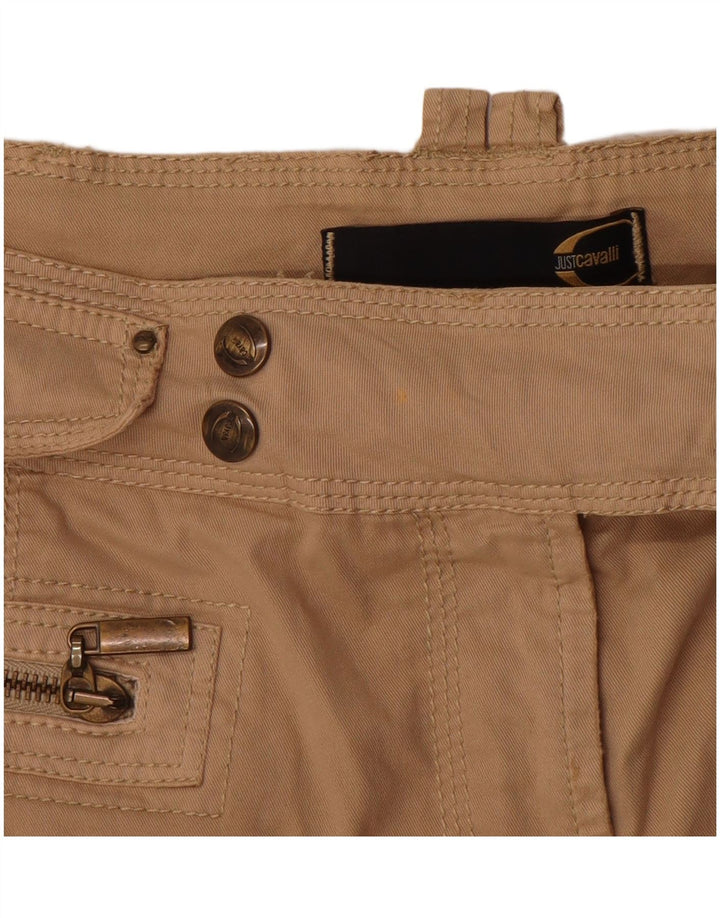 JUST CAVALLI Dame Cargo Capri Bukser IT 44 Medium W30 Beige Bomuld