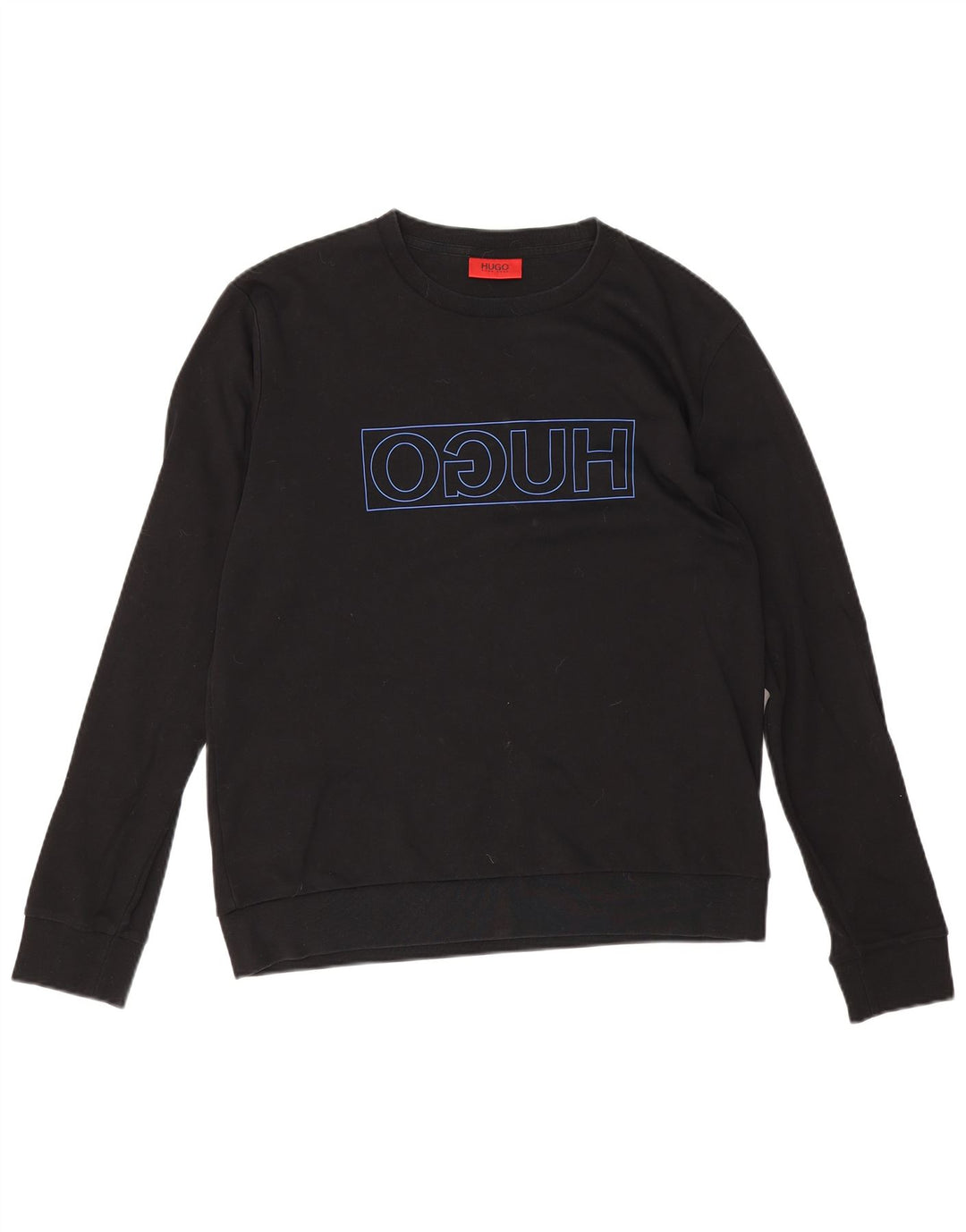 Hugo Boss Herre Grafisk Sweatshirt Jumper Stor Sort Bomuld