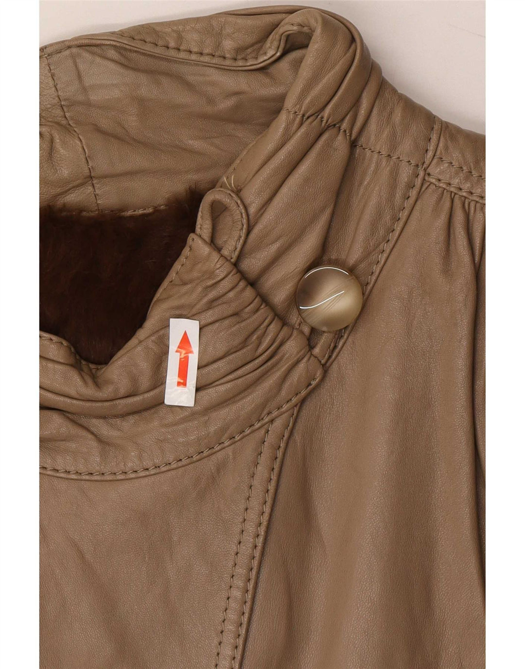 Vintage Dame Shearling Jacket UK 14 Medium Khaki