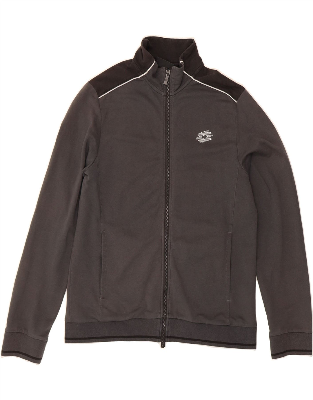 LOTTO Mens Tracksuit Top Jacket Medium Grey Colourblock Vintage Lotto and Second-Hand Lotto from Messina Hembry 