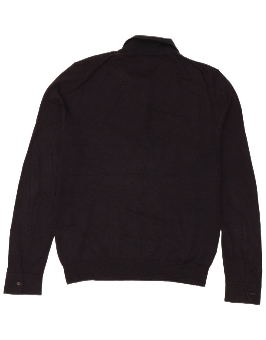 Jigsaw Herre Polo Neck Jumper Sweater Stor Sort Uld