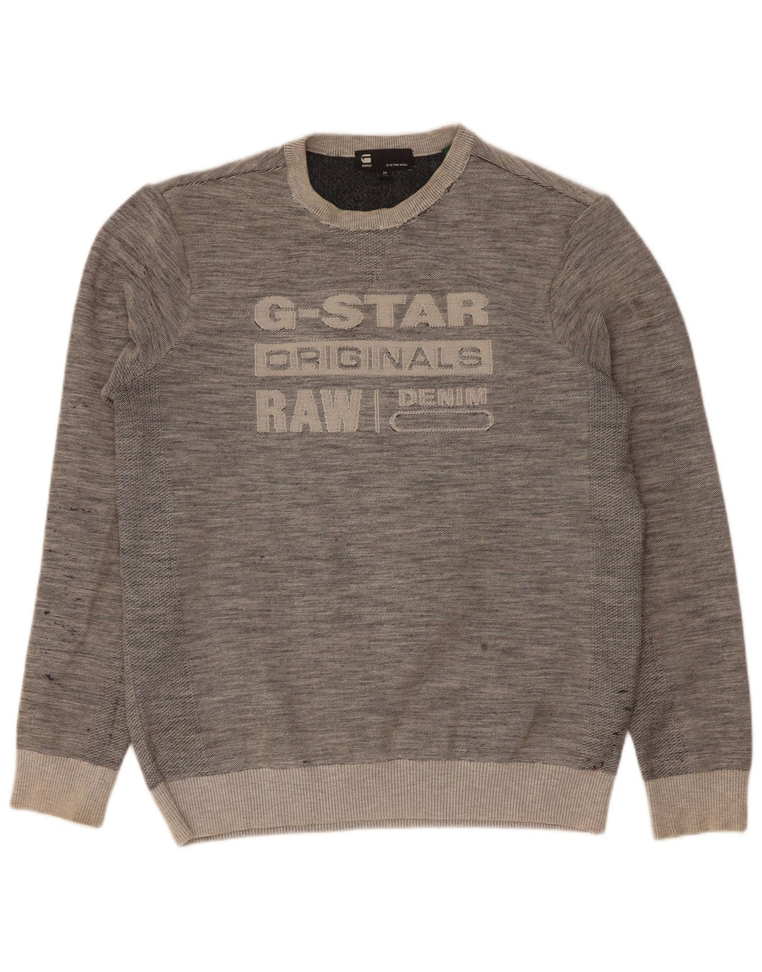 G-Star Herre grafisk sweatshirt Jumper Medium Grey Flecked Bomuld