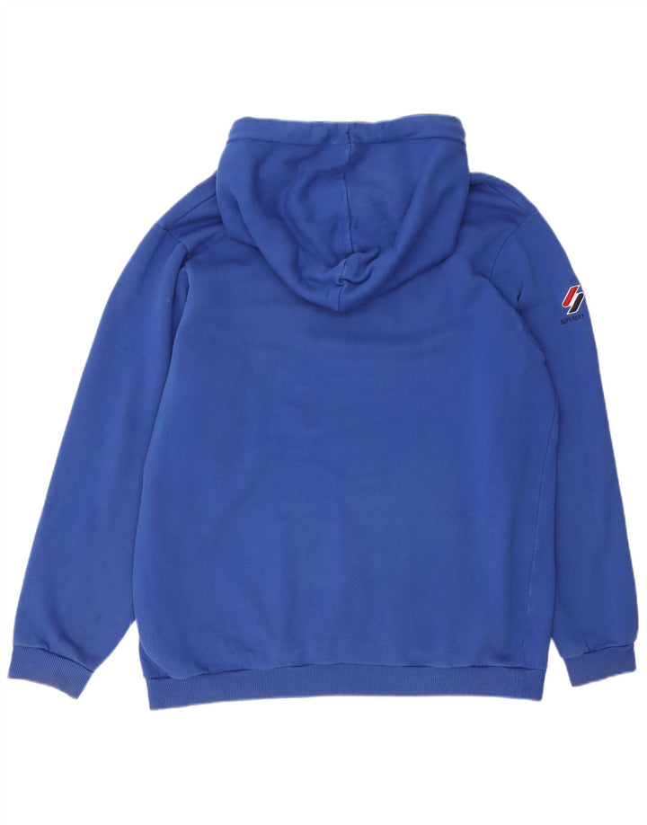Superdry Herre Los Angeles grafisk hættetrøje Jumper Medium Blue Bomuld