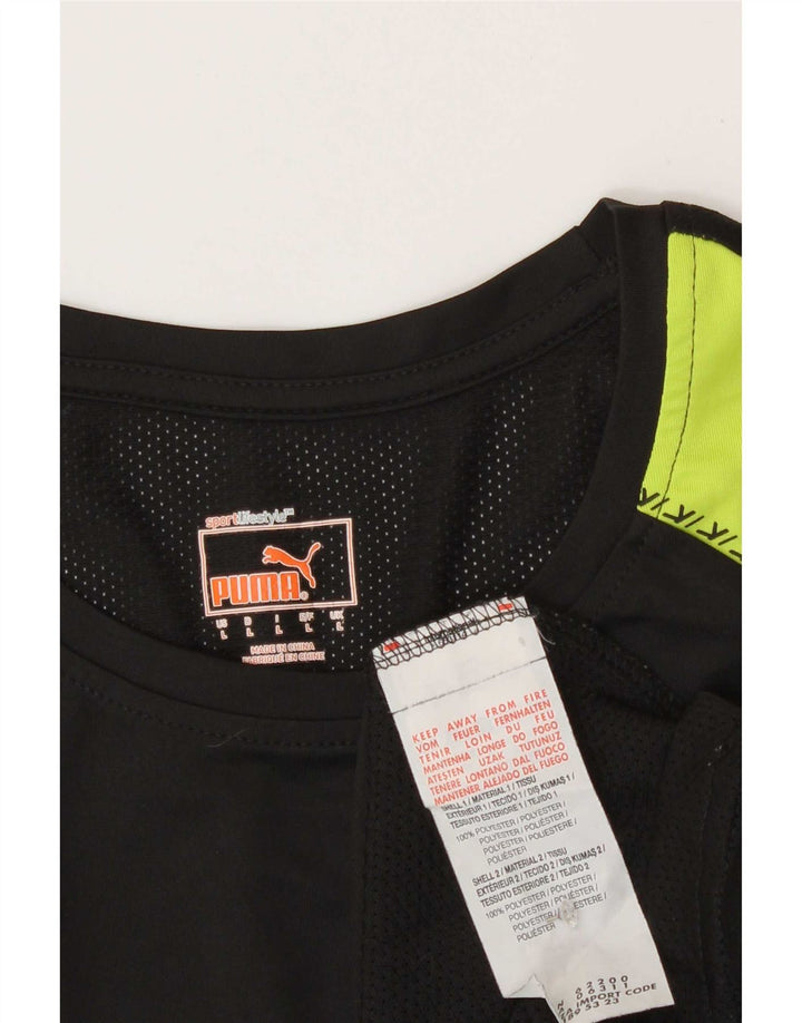 Puma Herre Grafisk T-Shirt Top Stor Sort Colourblock Polyester