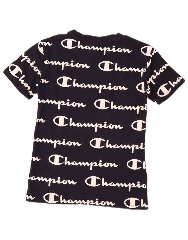 Champion Boys Grafisk T-Shirt Top 9-10 år Medium Navyblå Bomuld