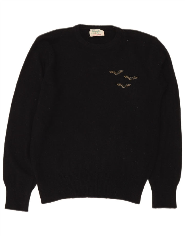 Benetton Dame sweater med rund hals IT 50 XL sort uld