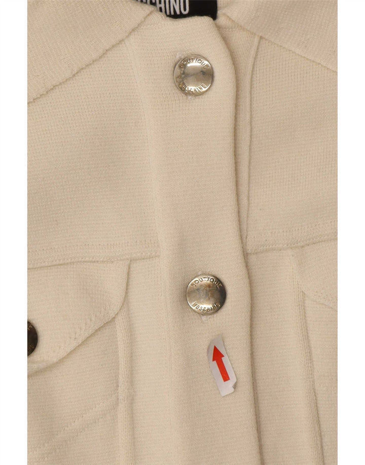 Moschino Dame Cardigan Sweater UK 8 Small Off White Uld