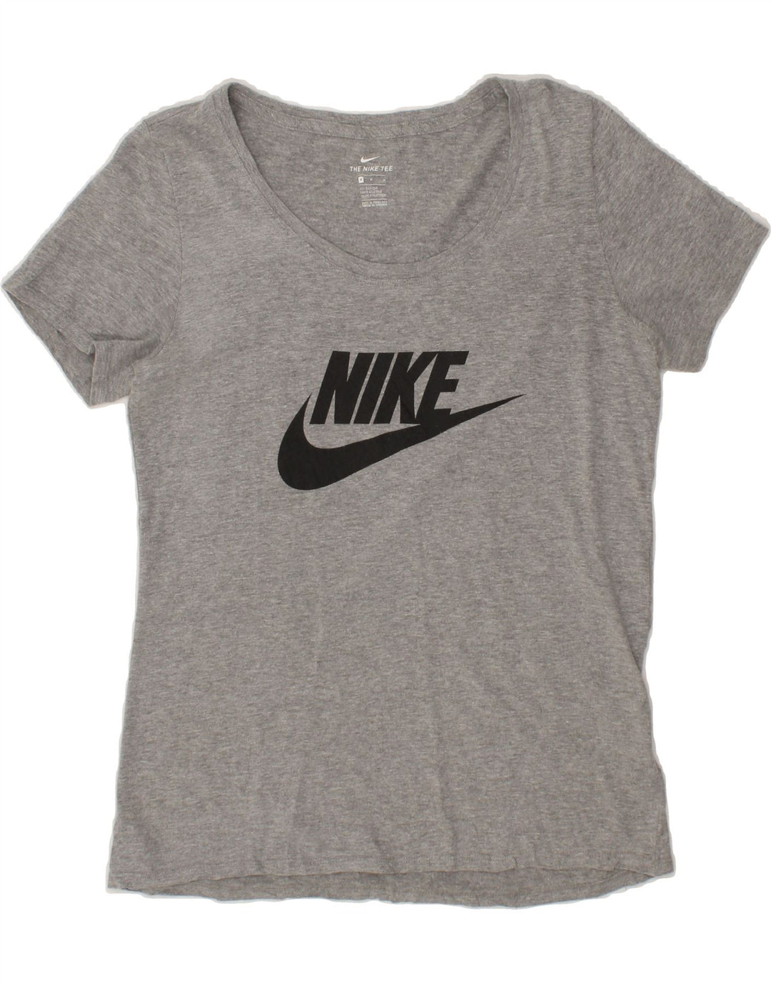 NIKE Womens Athletic Cut Graphic T-Shirt Top UK 14 Medium Grey Cotton Vintage Nike and Second-Hand Nike from Messina Hembry 