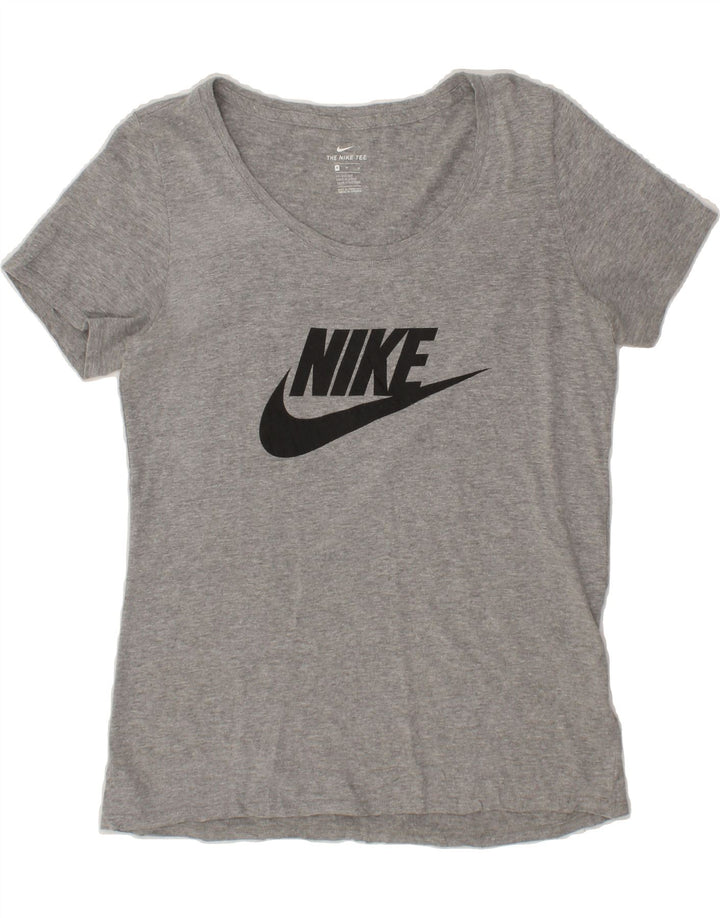 NIKE Womens Athletic Cut Graphic T-Shirt Top UK 14 Medium Grey Cotton Vintage Nike and Second-Hand Nike from Messina Hembry 