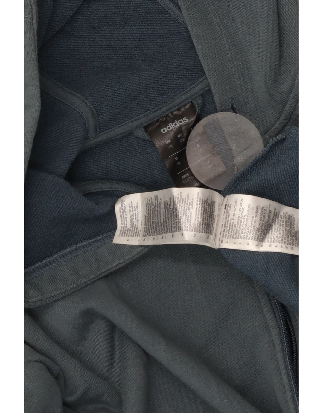 ADIDAS Herre grafisk hættetrøje med lynlås 2XL blå bomuld