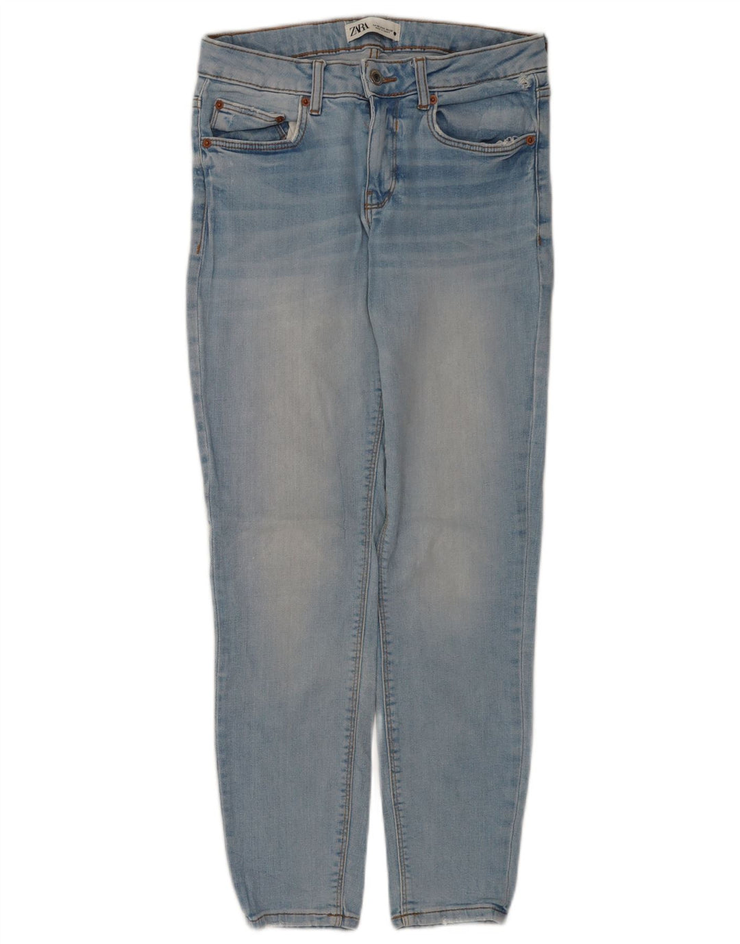 Zara Dame Slim Jeans EU 38 Small W28 L27 Blå Bomuld