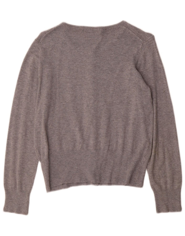 Marks & Spencer Dame Stretch Cardigan Sweater UK 10 Small Grey Flecked