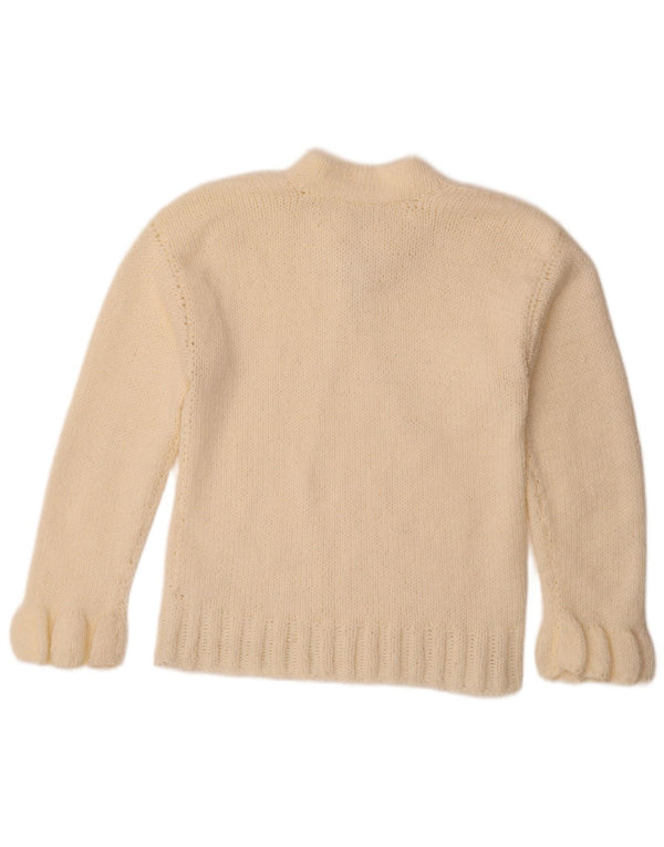 Vintage Dame Turtle Neck Jumper Sweater UK 12 Medium Off White