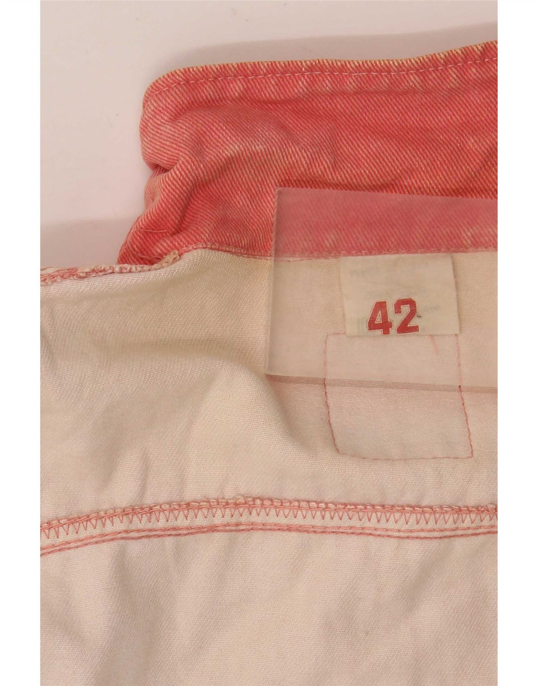 Vintage Dame Bamse Grafisk denimjakke IT 42 Medium Pink Bomuld