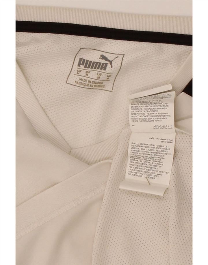 PUMA Mens T-Shirt Top Medium Off White Colourblock Polyester Vintage Puma and Second-Hand Puma from Messina Hembry 