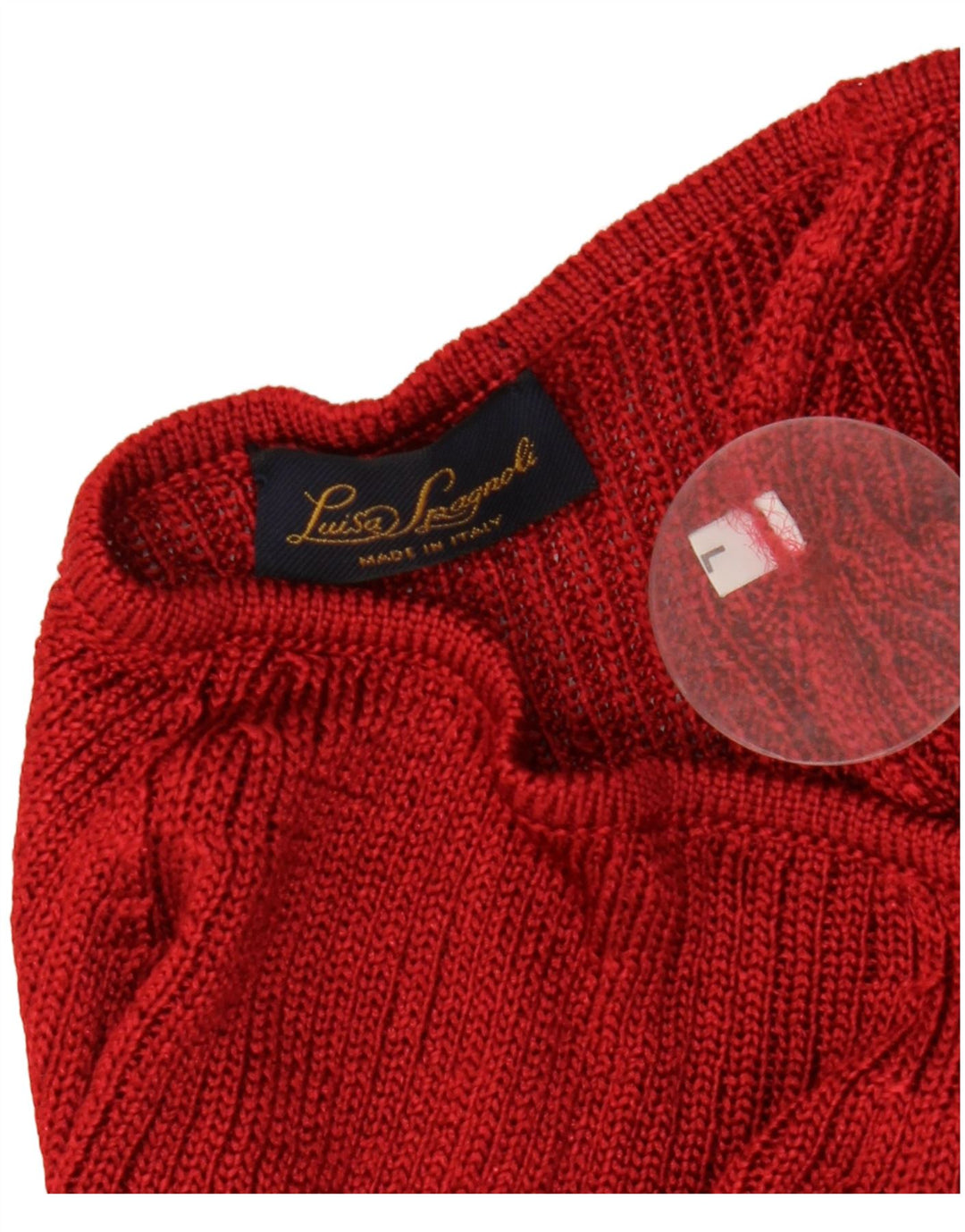 LUISA SPAGNOLI Dame Boat Neck Jumper Sweater UK 14 Large Red