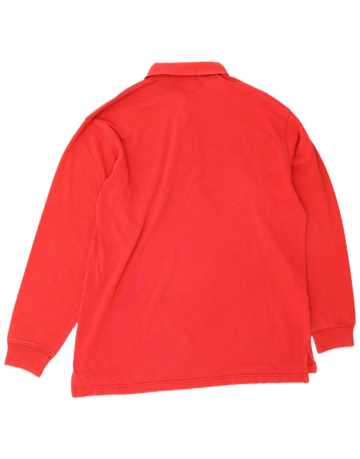 Alberto Aspesi Langærmet herre poloshirt Medium rød bomuld
