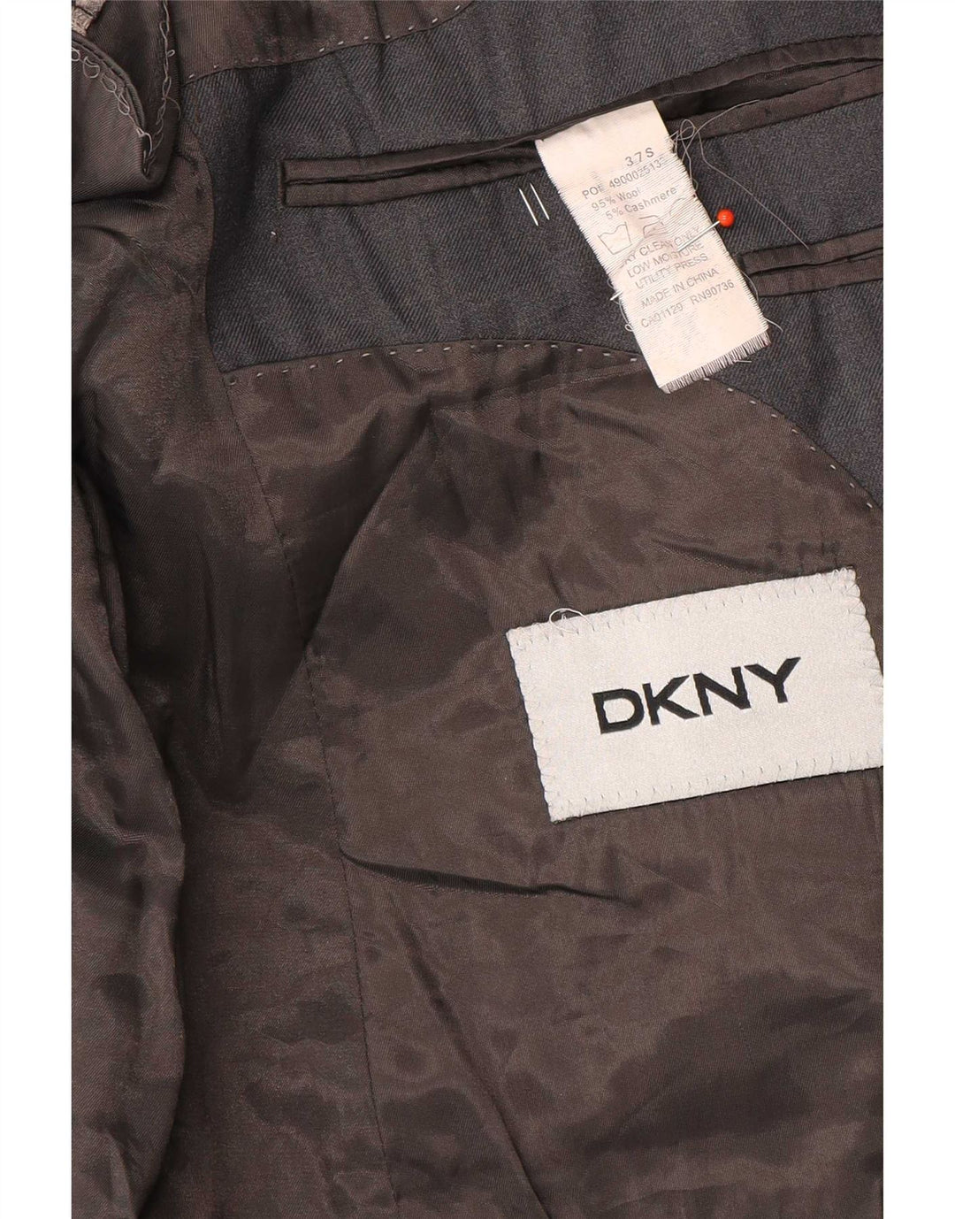 Dkny Herre 2-knaps blazerjakke UK 37 Lille Grå Uld