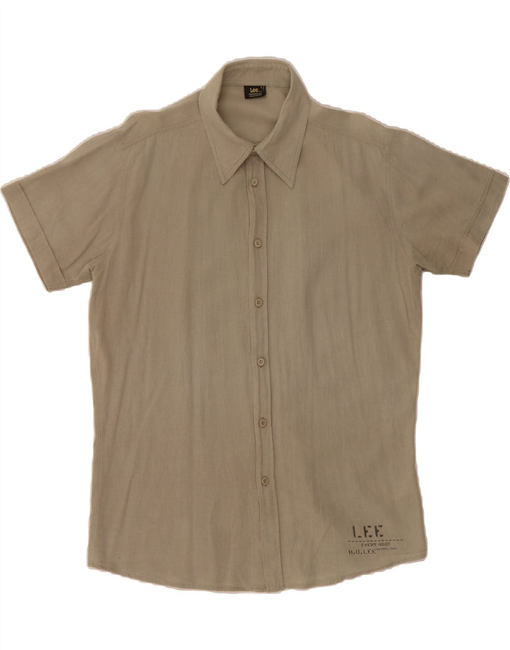 LEE Mens Short Sleeve Shirt Large Grey Vintage Lee and Second-Hand Lee from Messina Hembry 