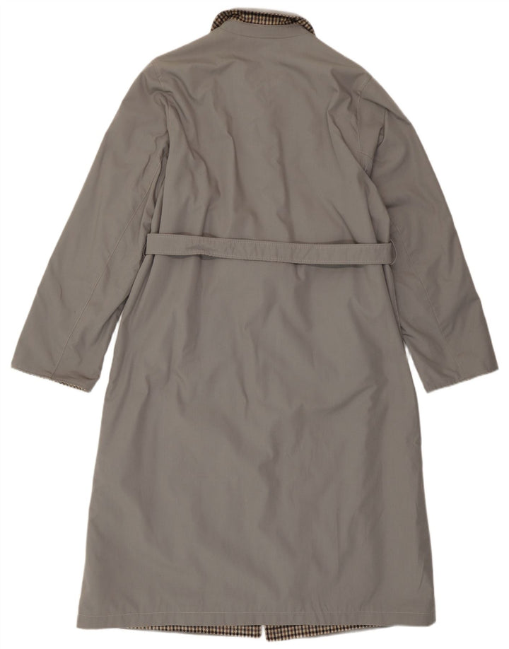 Vintage vendbar vendbar overfrakke til kvinder IT 46 Small Grey Check