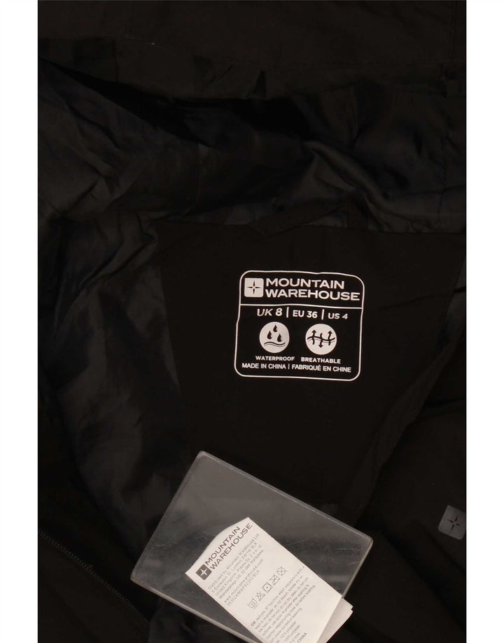Mountain Warehouse Dame Regnjakke med hætte UK 8 Lille sort polyester