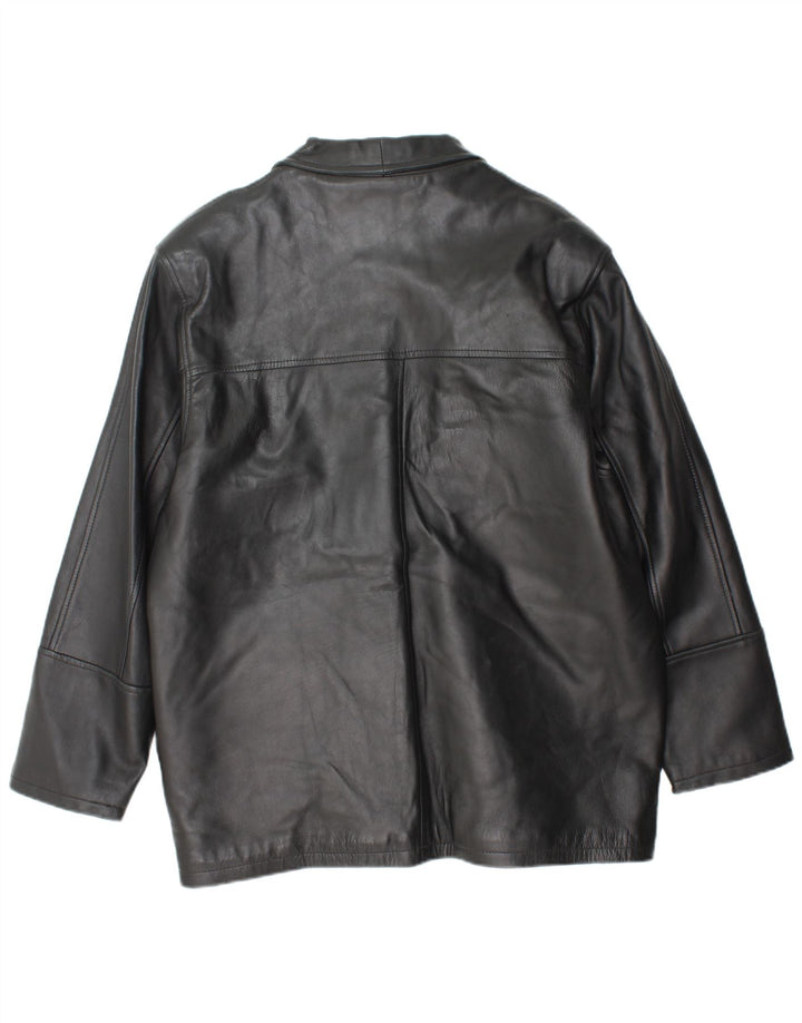 VINTAGE Mens Leather Jacket UK 38 Medium Black