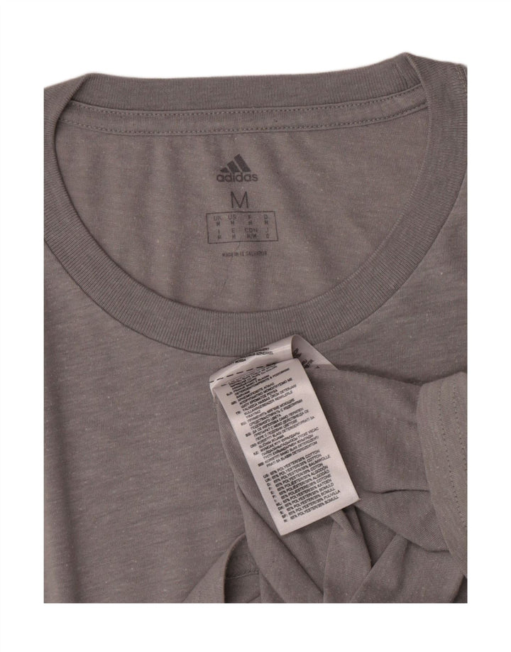 Adidas T-shirt top mellem grå polyester til mænd