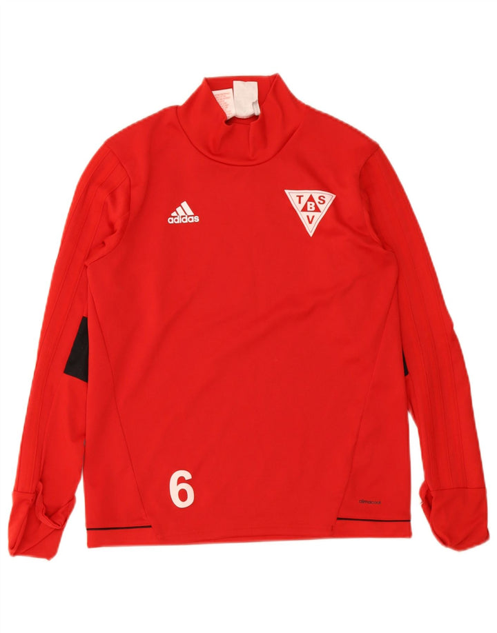 Adidas drenge Climacool grafisk top langærmet 11-12 år rød farveblok