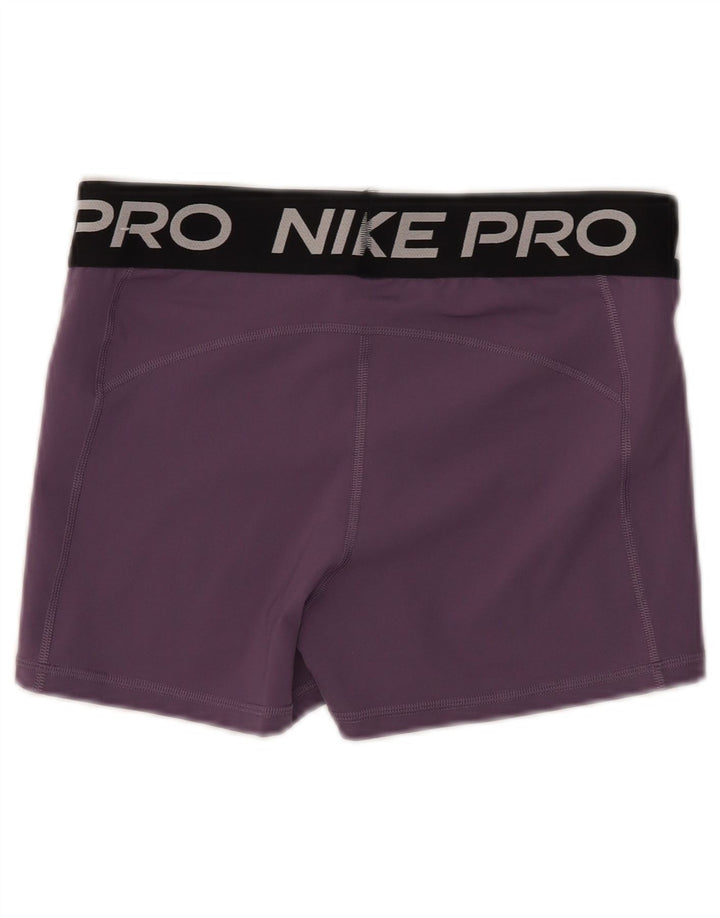 NIKE Dri Fit grafiske sportsshorts til kvinder UK 14 Stor lilla nylon