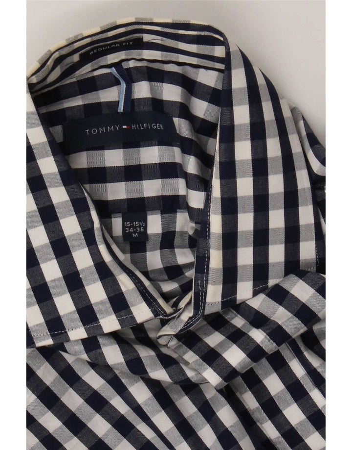 Tommy Hilfiger Herre Regular Fit Skjorte Størrelse 15 1/2 Medium Marineblå Gingham