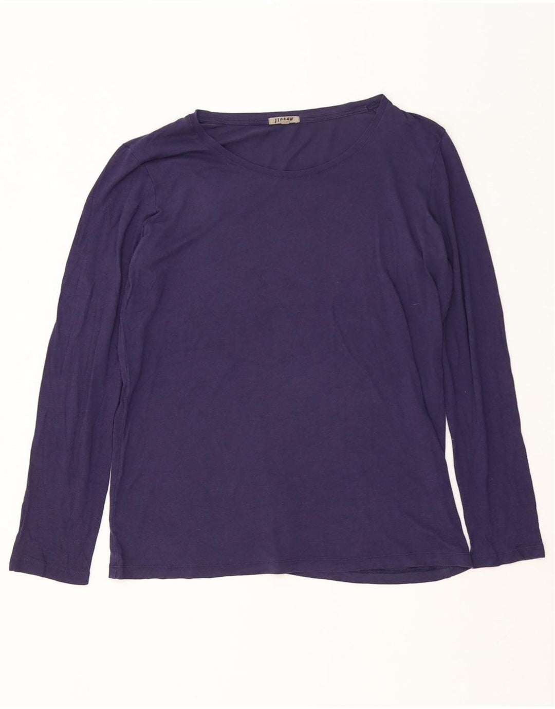 JIGSAW Dame Top Langærmet UK 14 Medium Navy Blue Modal