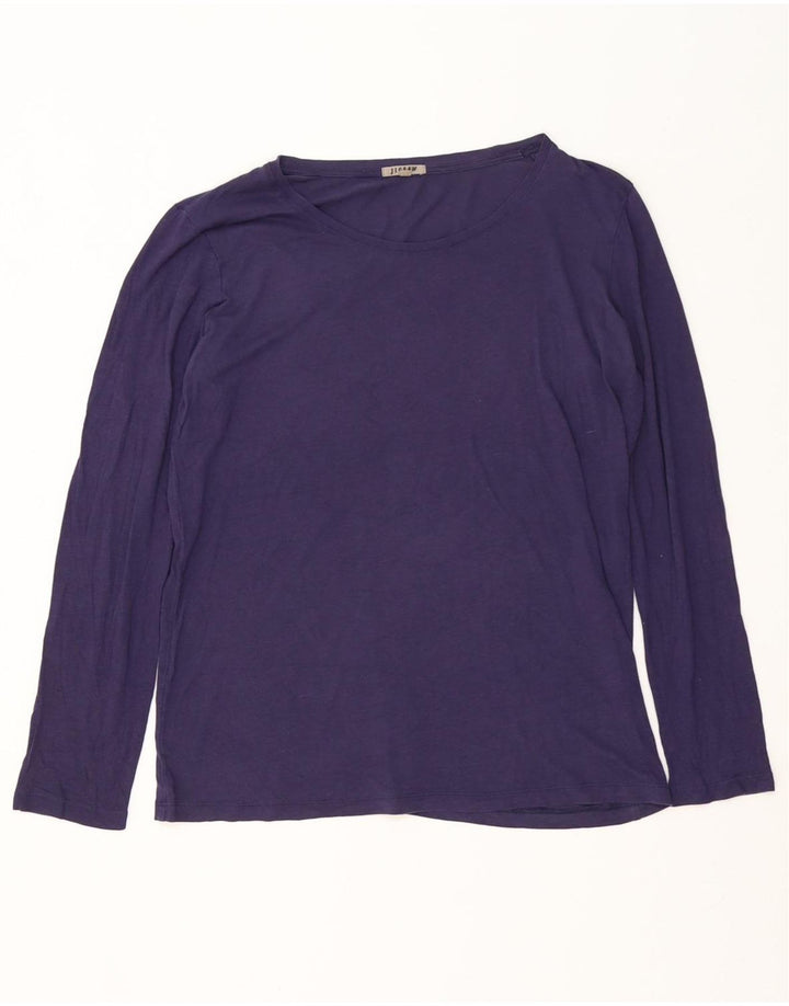 JIGSAW Dame Top Langærmet UK 14 Medium Navy Blue Modal