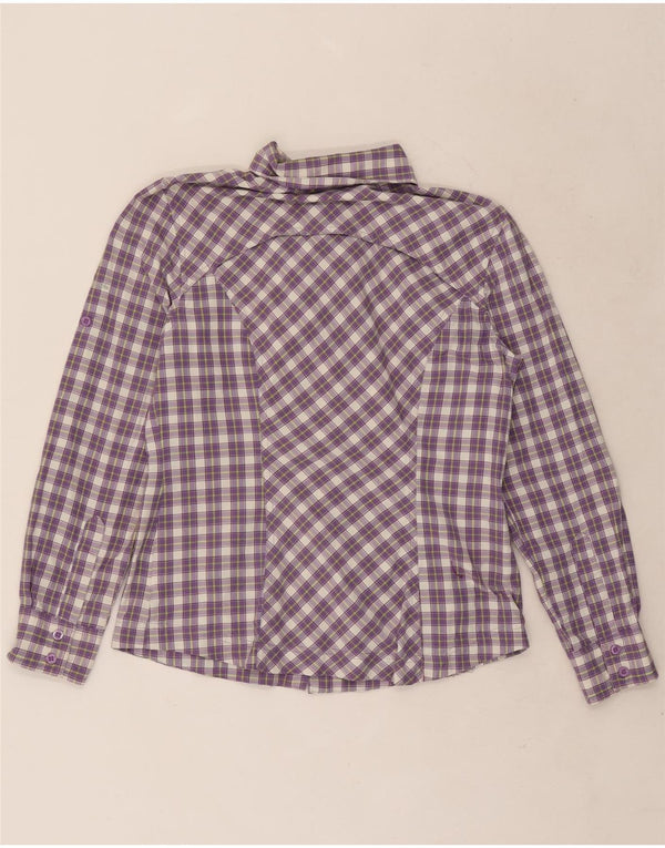 Columbia Womens Omni-Wick Shirt UK 14 Medium Purple Check